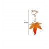 Earrings with maple leaf & pearlEarrings