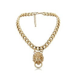 Hip-hop short chain with lion's head - gold necklaceNecklaces