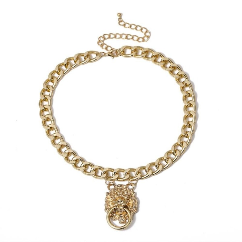 Hip-hop short chain with lion's head - gold necklaceNecklaces