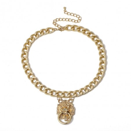Hip-hop short chain with lion's head - gold necklaceNecklaces