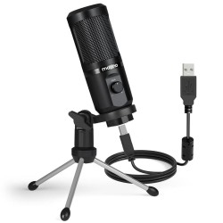 AU-PM461TR - condensador de microfone USB - gravação - ensino on-line - reuniões - transmissão ao vivo - jogos - com tripé stand