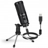 AU-PM461TR - condensador de microfone USB - gravação - ensino on-line - reuniões - transmissão ao vivo - jogos - com tripé stand