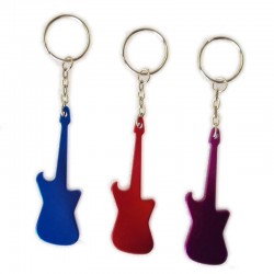 abridor de garrafa com chaveiro - guitarra de metal