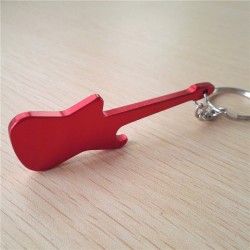 abridor de garrafa com chaveiro - guitarra de metal
