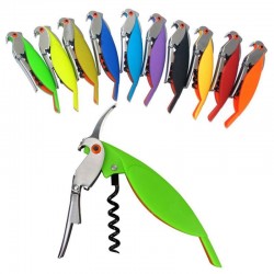 abridor de garrafas - corkscrew - forma de papagaio