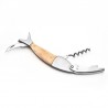 Corkscrew / abridor de garrafa com alça de madeira - forma de peixe