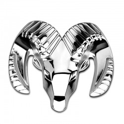 cabeça de carneiro 3D - emblema de metal - autocolante