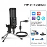 AU-PM461TR - condensador de microfone USB - gravação - ensino on-line - reuniões - transmissão ao vivo - jogos - com tripé stand