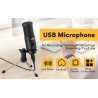 AU-PM461TR - condensador de microfone USB - gravação - ensino on-line - reuniões - transmissão ao vivo - jogos - com tripé stand