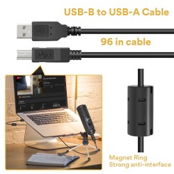 AU-PM461TR - condensador de microfone USB - gravação - ensino on-line - reuniões - transmissão ao vivo - jogos - com tripé stand
