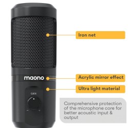 AU-PM461TR - condensador de microfone USB - gravação - ensino on-line - reuniões - transmissão ao vivo - jogos - com tripé stand