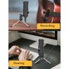 AU-PM461TR - condensador de microfone USB - gravação - ensino on-line - reuniões - transmissão ao vivo - jogos - com tripé stand