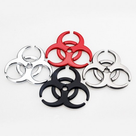 Biohazard 3D - emblema de metal - autocolante