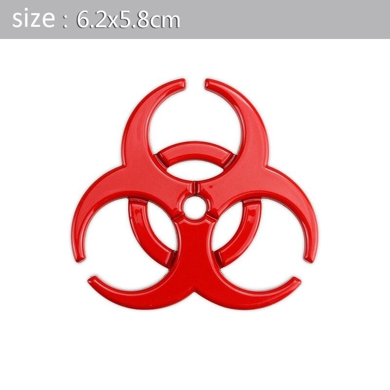 Biohazard 3D - emblema de metal - autocolante