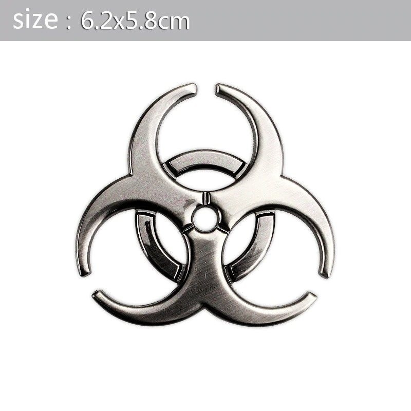 3D biohazard - metal emblem - car stickerStickers