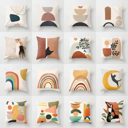 Design abstrato impresso - capa de almofada - poliéster - 40 * 40cm - 45 * 45cm