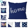 Navy blue geometric - cushion cover - polyester - 45 * 45cmCushion covers