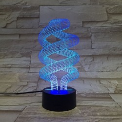 Lâmpada em espiral 3D - controle de toque - RGB - LED - USB - lâmpada noturna