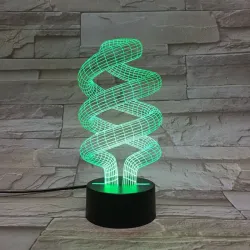 Lâmpada em espiral 3D - controle de toque - RGB - LED - USB - lâmpada noturna