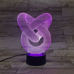 Forma abstrata 3D - controle de toque - RGB - LED - USB - lâmpada noturna