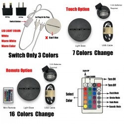 3D abstract shape - touch control - RGB - LED - USB - night lampLights & lighting
