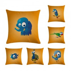 Animais de desenhos animados - capa de almofada - algodão - 45 * 45cm