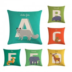 Alfabeto animal - capa de almofada - algodão - 45 * 45cm