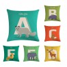 Alfabeto animal - capa de almofada - algodão - 45 * 45cm