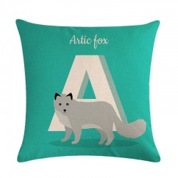 Alfabeto animal - capa de almofada - algodão - 45 * 45cm