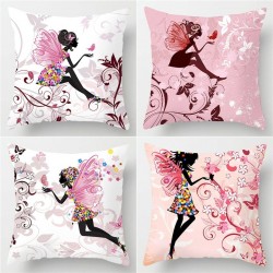Fada de flor rosa - capa de almofada - algodão - 45 * 45cm