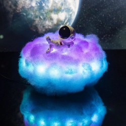 Nuvem & astronauta - luz noturna - efeito arco-íris - LED - USB