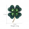 Verde / vermelho quatro folha trevo - broche de cristal