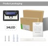 Luz solar LED - ao ar livre - sensor de movimento - parede - à prova d'água - 34 LEDS