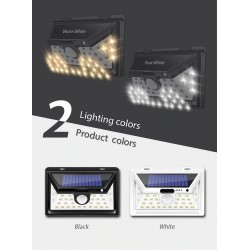 Luz solar LED - ao ar livre - sensor de movimento - parede - à prova d'água - 34 LEDS