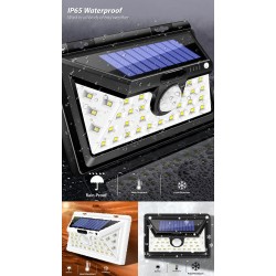 Luz solar LED - ao ar livre - sensor de movimento - parede - à prova d'água - 34 LEDS
