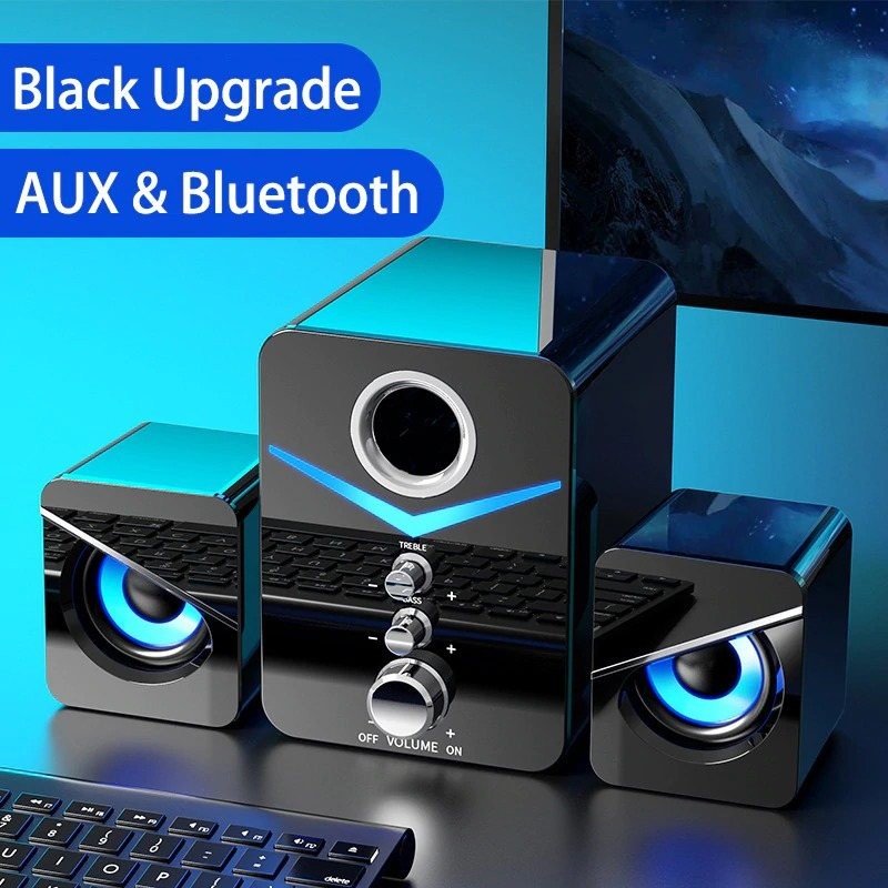 Conjunto de coluna de computador - Bluetooth 5.0 - USB - som estéreo - baixo Conjunto de coluna de computador - Bluetooth 5.0 - USB - som estéreo - baixo