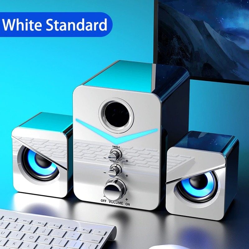 Conjunto de coluna de computador - Bluetooth 5.0 - USB - som estéreo - baixo Conjunto de coluna de computador - Bluetooth 5.0 - USB - som estéreo - baixo