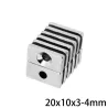 N35 - ímã de neodímio - bloco poderoso - com furo de 4mm - 20 * 10 * 3mm - 5 - 100 peças