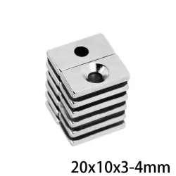 N35 - neodymium magnet - powerful block - with 4mm hole - 20 * 10 * 3mm - 5 - 100 piecesN35