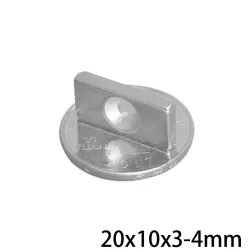 N35 - neodymium magnet - powerful block - with 4mm hole - 20 * 10 * 3mm - 5 - 100 piecesN35