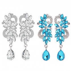 Flores de cristal - brincos de gota luxuosos