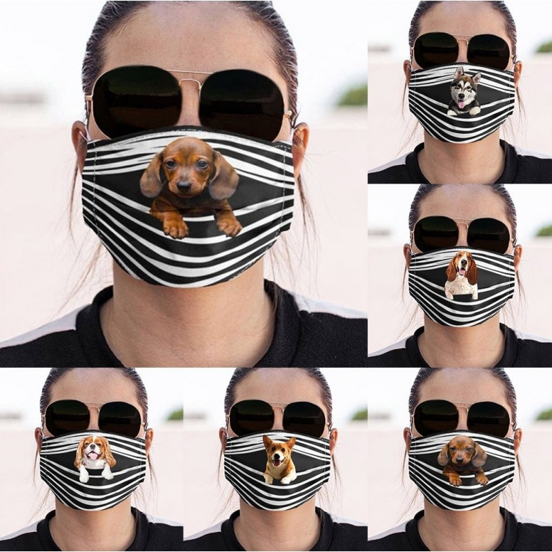 Cara protetora / máscara boca - reutilizável - cães imprimir