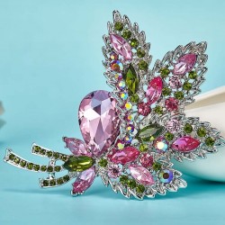 Bouquet de flores de cristal - broche