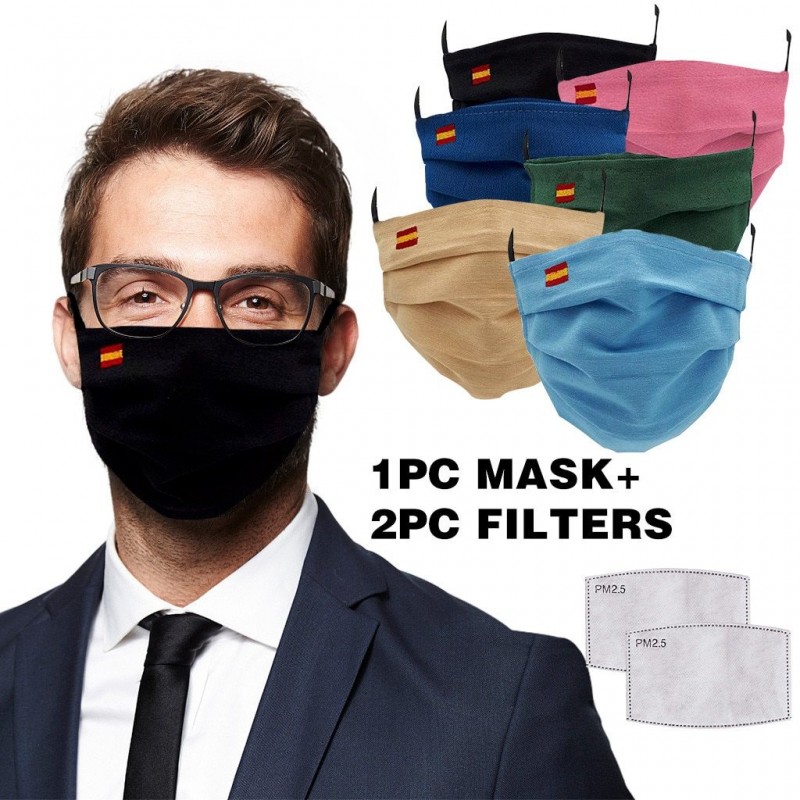 Máscara facial reutilizável - com 2 filtros - lavável - respirável