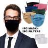 Máscara facial reutilizável - com 2 filtros - lavável - respirável