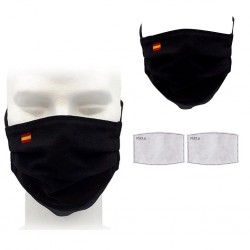 Máscara facial reutilizável - com 2 filtros - lavável - respirável