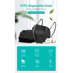 FFP2 - KN95 - PM2.5 - boca protetora antibacteriana / máscara facial - 5-camada - reutilizável - 10 / 20 / 50 / 100 peças