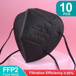 FFP2 - KN95 - PM2.5 - boca protetora antibacteriana / máscara facial - 5-camada - reutilizável - 10 / 20 / 50 / 100 peças