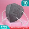 FFP2 - KN95 - PM2.5 - boca protetora antibacteriana / máscara facial - 5-camada - reutilizável - 10 / 20 / 50 / 100 peças