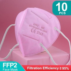 FFP2 - KN95 - PM2.5 - boca protetora antibacteriana / máscara facial - 5-camada - reutilizável - 10 / 20 / 50 / 100 peças
